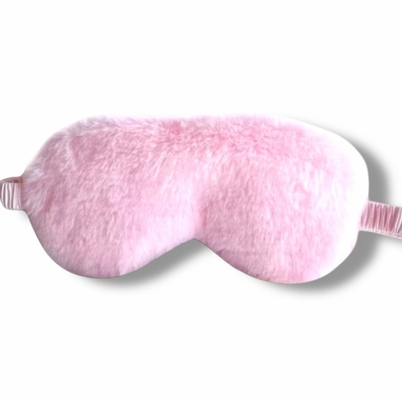 NWT Plush Satin Sleep Eye Mask Soft Faux Fur Adjustable l Eye Cover - Picture 7 of 8